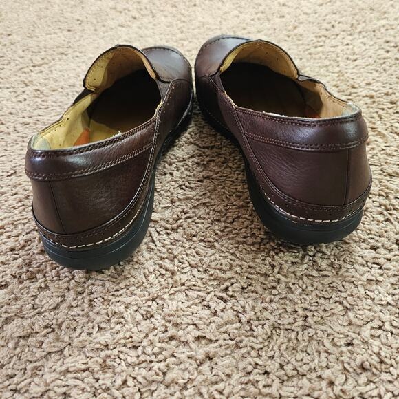 Clarks Unstructured Shoes Mens 10W Brown Leather Slip On Comfort Loafers w Box - Picture 4 of 12